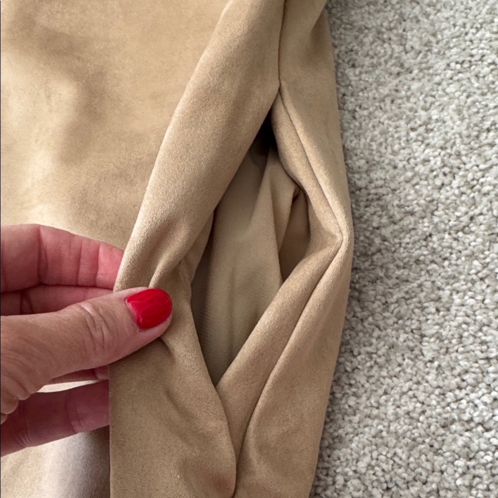 Abercrombie & Fitch Tan Mini Dress vegan Suede - Picture 7 of 7
